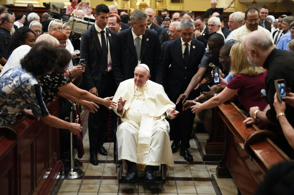 Pope Francis has often been forced into a wheelchair because of strain knee ligaments. 