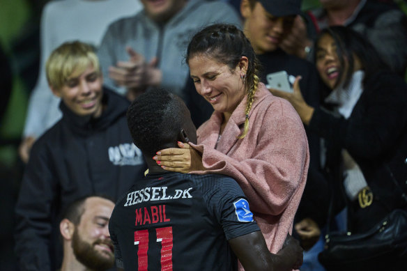 Awer Mabil met his partner, Camilla, while playing in Denmark for FC Midtjylland.