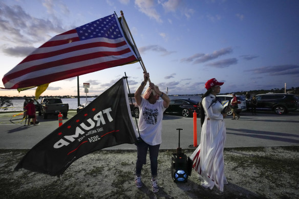 A small group have shown their support for former president Donald Trump after the news broke that Trump has been indicted by a Manhattan grand jury,