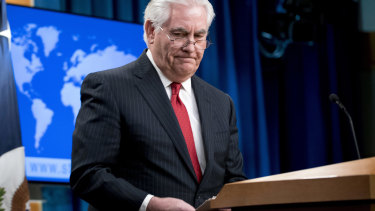 Outgoing Secretary of State Rex Tillerson.