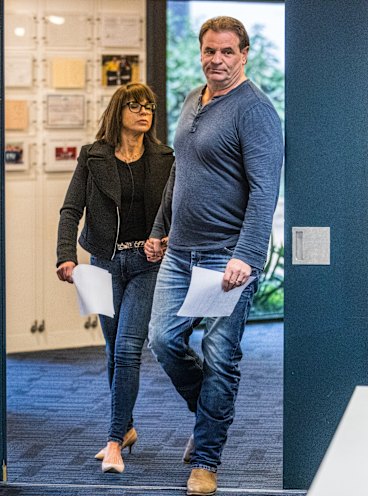 United front: the couple addressed the media in Melbourne on Wednesday.