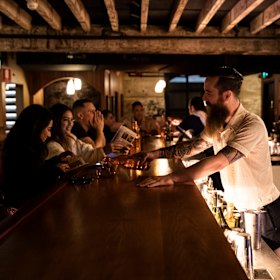 Inside the Sydney bar.