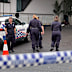 Police at the scene on Sunday.