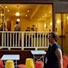 Apa's Canteen glows on Little Collins Street.