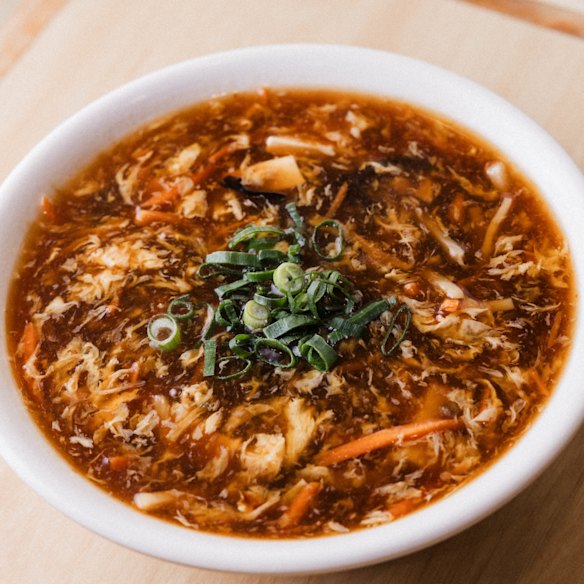 Hot and sour soup is the must-order dish at Mother Chu’s.