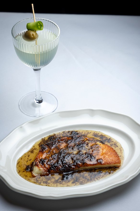 Truffle saganaki and a cucumber martini.