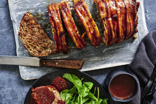 Danish-style meatloaf wrapped in bacon.