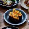 Cape gooseberries and labne on charred sourdough at Humbug.