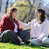 How have Nikol Moses (right) and Alana Goldab (left) kept their years-long friendship alive? Shared effort and a healthy dose of memes.
