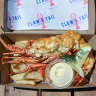 West Australian half lobster topped with truffled parmesan gratin and served with fries.