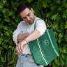 Sam Papadopoulos with his $20 Anya Hindmarsh shopping bag from Woolworths.