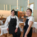 Best new restaurant nominees for the Good Food Guide - (left to right) Julieanne Blum and Stephannie Liu, chefs at Julie Restaurant, Abbotsford Convent.