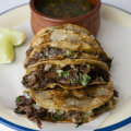 The birria tacos with consome.