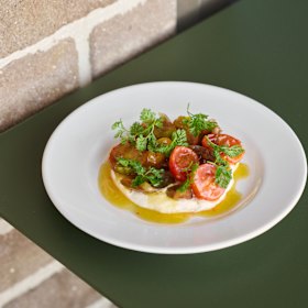 Tarama with tomatoes and chilli.