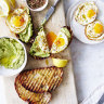 Cafe eggs with avocado toast. Styling by Hannah Meppem.