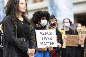 Black Lives Matter protest in Forrest Chase, Perth on WA Day 2020. 