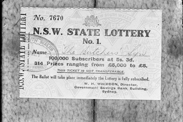 New South Wales state lottery ticket number 7670, New South Wales, 20 July 1931. 