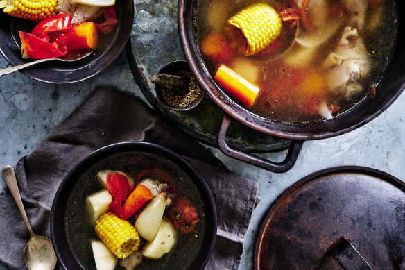 This chicken soup is as easy as A, B. C.