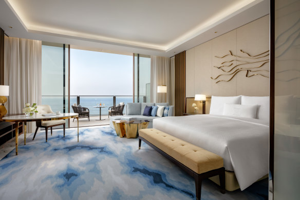 A Seascape room at Atlantis The Royal offers soothing views of the Arabian sea.