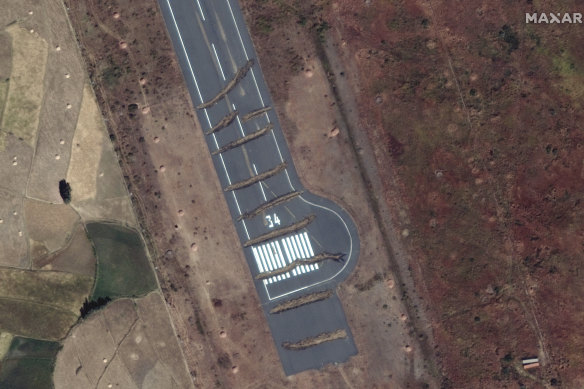 Trenches have been dug across the runway of Axum airport in the Tigray region of Ethiopia.