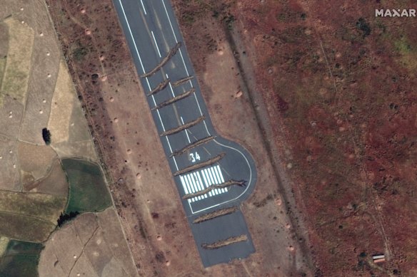 Trenches have been dug across the runway of Axum airport in the Tigray region of Ethiopia.