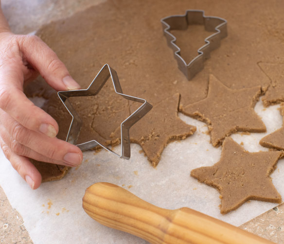 Ellul makes festive-shaped gingerbread biscuits as part of her Christmas Day feast.