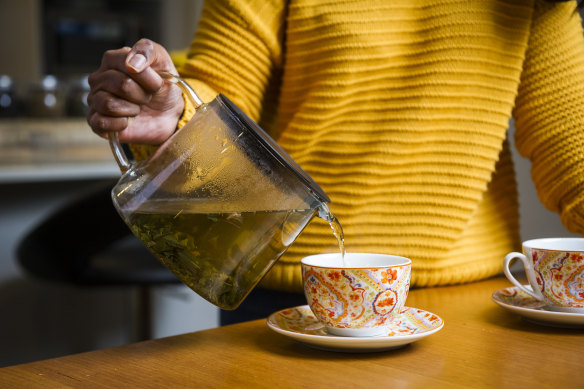 The colder weather is right for tea drinking.