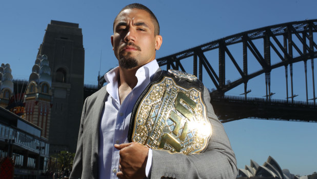Back in the octagon: Robert Whittaker will defend his title in June.