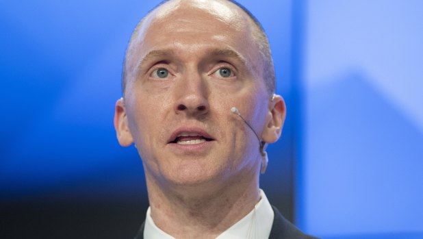 Carter Page, a former foreign policy adviser of US President-elect Donald Trump, speaks at a news conference at RIA Novosti news agency in Moscow in 2016. 
