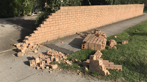 The burglars crashed the victim's car into the property's wall as they were fleeing. 