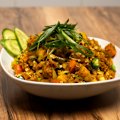 Egg and vegetable kottu roti.