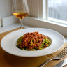 Fettuccine with parma ham ragu.