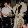 A roaming performer helping a customer with their drink at Pleasure Club, Newtown.