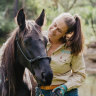 Sydneysider Cassandra Steppacher with her newly adopted brumby.