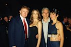 Donald Trump and his girlfriend (and future wife), Melania Knauss, with Jeffrey Epstein and Ghislaine Maxwell at Mar-a-Lago in 2000.