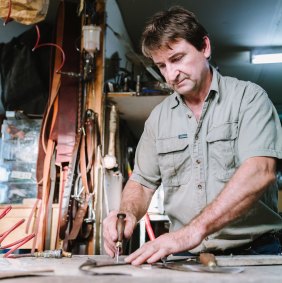 John Lordan is one of just a few saddlers still making an Australian stock saddle.