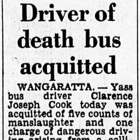 The Age's November 1966 report of the verdict in the trial of bus driver Clarence Cook. 