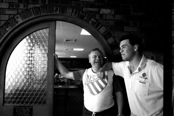 Jeff Sayle with Michael Cheika in 1989.