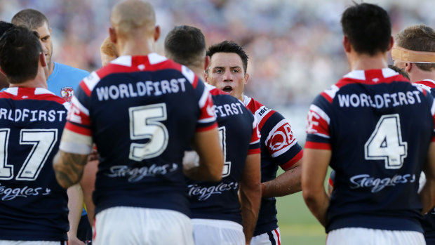 Leader: Cooper Cronk in his first game for the Roosters.