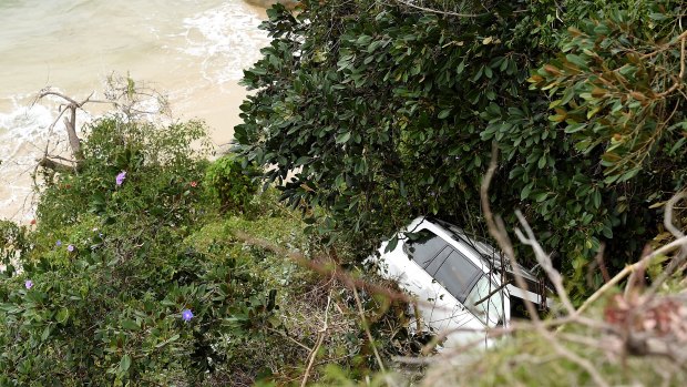 The four-wheel-drive car went over the edge of a cliff on Parriwi Road.