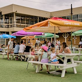 Plenty of picnic tables to choose from.
