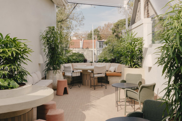 The rooftop terrace at White Horse hotel.