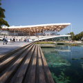 An artist’s impression of the eastern entrance of the new Sydney Fish Market.