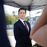 Premier David Crisafulli at Grange petrol station media conference last Friday, within the Stafford electorate, to announce the byelection date and share detail of discussions about a potential new fuel refinery in the state.