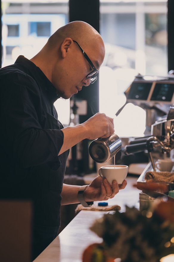 Founder and head roaster Caleb Cha.