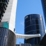 The Star livery on the side of Destination Brisbane Consortium’s partially opened but still under construction Queen’s Wharf casino complex.