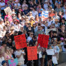 Thousands rallied in Perth on Sunday.