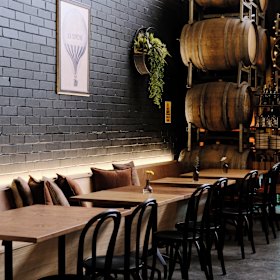 Inside the bar’s dining area.