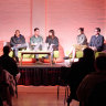 The Good Food Hospitality Symposium held on June 17. The panel, from left to right, moderator Dani Valent, Mulberry CEO Leon Kennedy, Patrick Ryan-Parker from Lightspeed, Lune’s Kate Reid, Almay Jordaan from Old Palm Liquor, Charlie Carrington from Atlas Dining and Ardyn Bernoth, National Editor of Good Food.