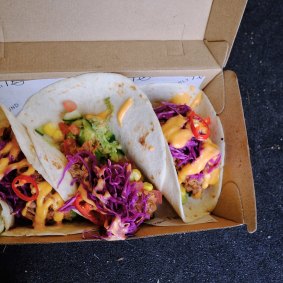 Jackfruit tacos from Assembly Ground in Essendon.